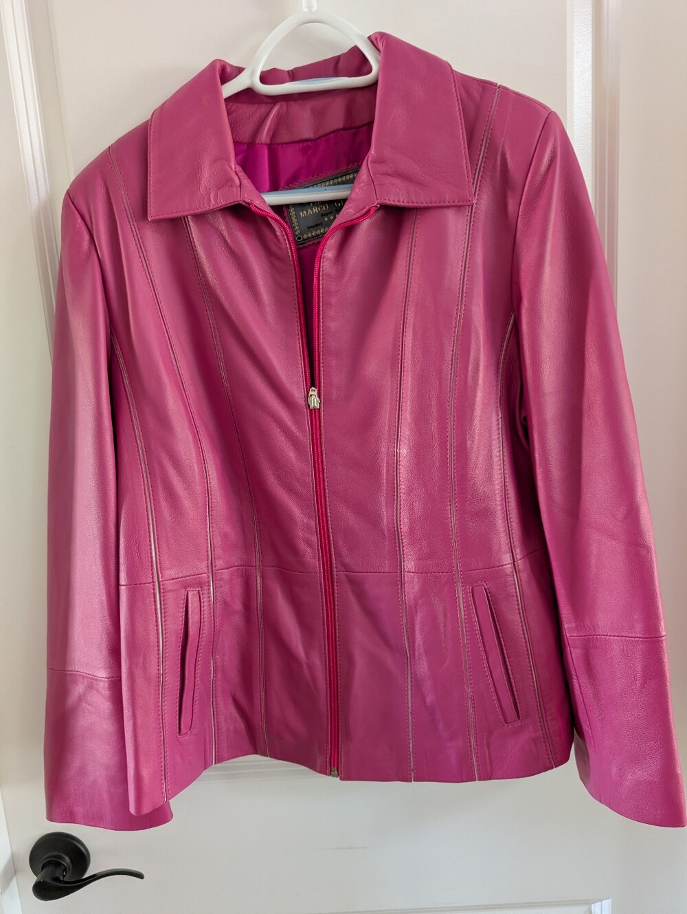 Hot Pink lambskin jacket